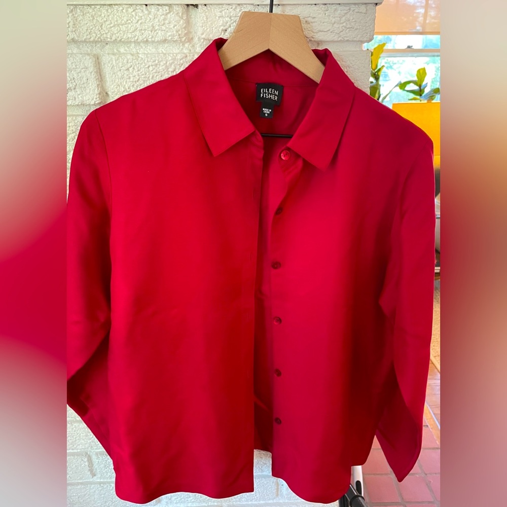 Eileen Fisher silk/wool boxy blouse